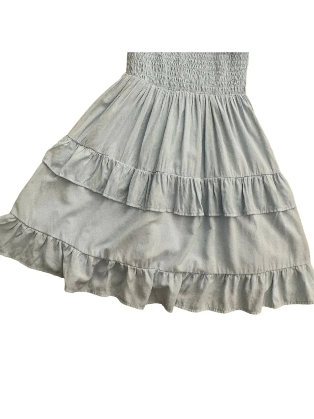 Melliflo Ruffle Strap Babydoll Smocked Mini Sundress-Light Blue-Small-GUC - Picture 5 of 7